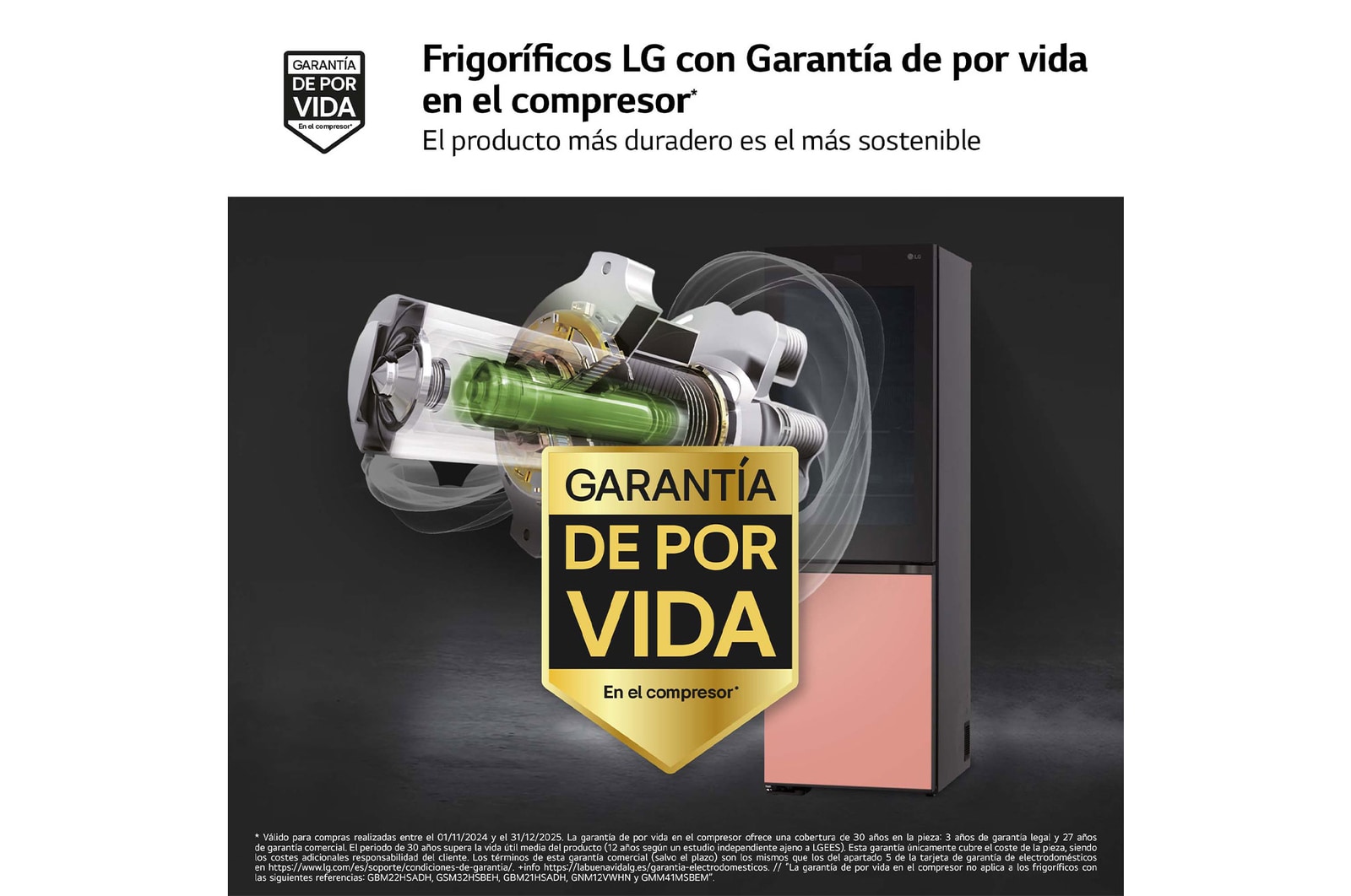 LG Frigorífico combi Instaview con MoodUP Door Cooling+, 1,86 m, Clasificación D, capacidad de 352 l,  Multicolor, GBG719MDNN