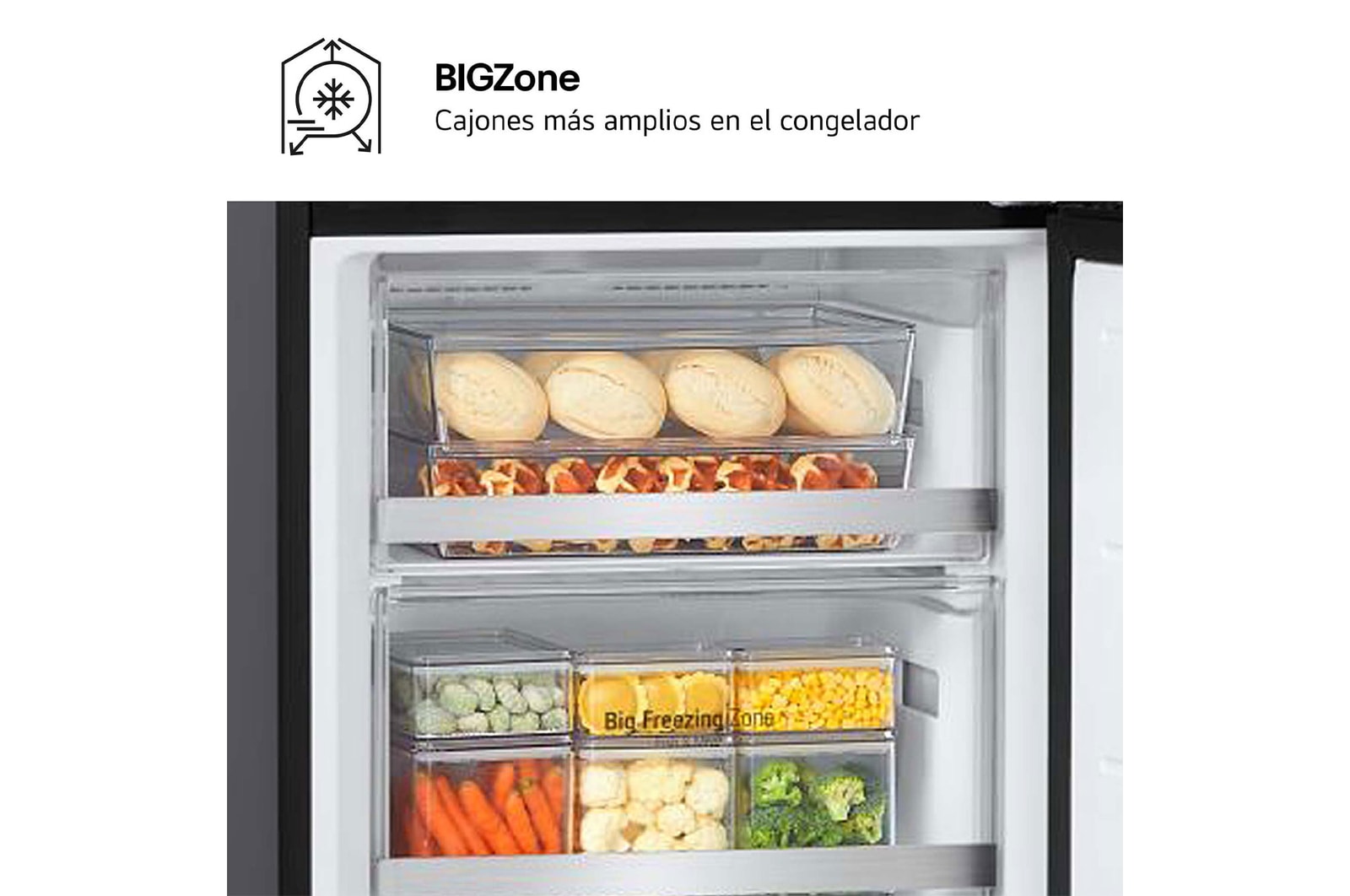 LG Frigorífico combi Instaview con MoodUP Door Cooling+, 1,86 m, Clasificación D, capacidad de 352 l,  Multicolor, GBG719MDNN