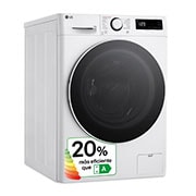 LG Lavadora inteligente AI Direct Drive. TurboWash 360o, Vapor, 13kg , 1400rpm Un 20% más eficiente que A, Serie 600, F4WR6013A0W