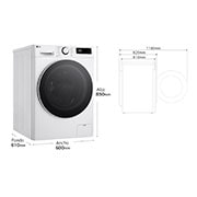 LG Lavadora inteligente AI Direct Drive. TurboWash 360o, Vapor, 13kg , 1400rpm Un 20% más eficiente que A, Serie 600, F4WR6013A0W