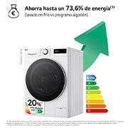 LG Lavadora inteligente AI Direct Drive. TurboWash 360o, Vapor, 13kg , 1400rpm Un 20% más eficiente que A, Serie 600, F4WR6013A0W