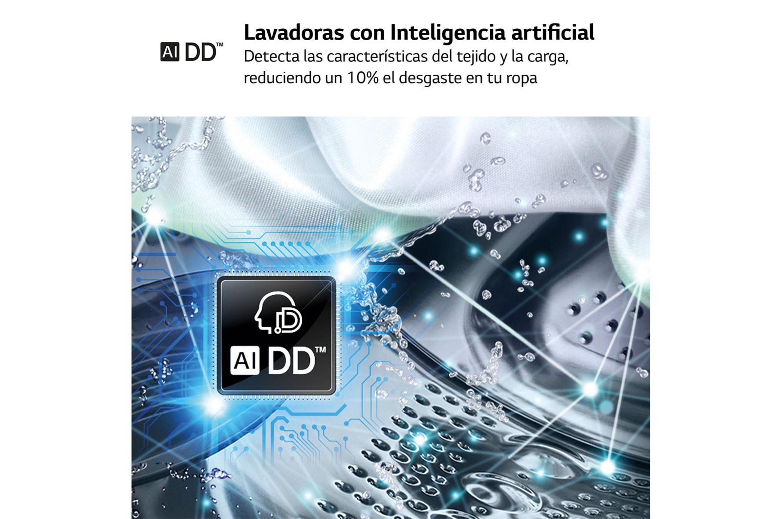 LG Lavadora inteligente AI Direct Drive. TurboWash 360o, Vapor, 13kg , 1400rpm Un 20% más eficiente que A, Serie 600, F4WR6013A0W