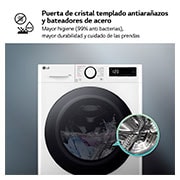 LG Lavadora inteligente AI Direct Drive. TurboWash 360o, Vapor, 13kg , 1400rpm Un 20% más eficiente que A, Serie 600, F4WR6013A0W