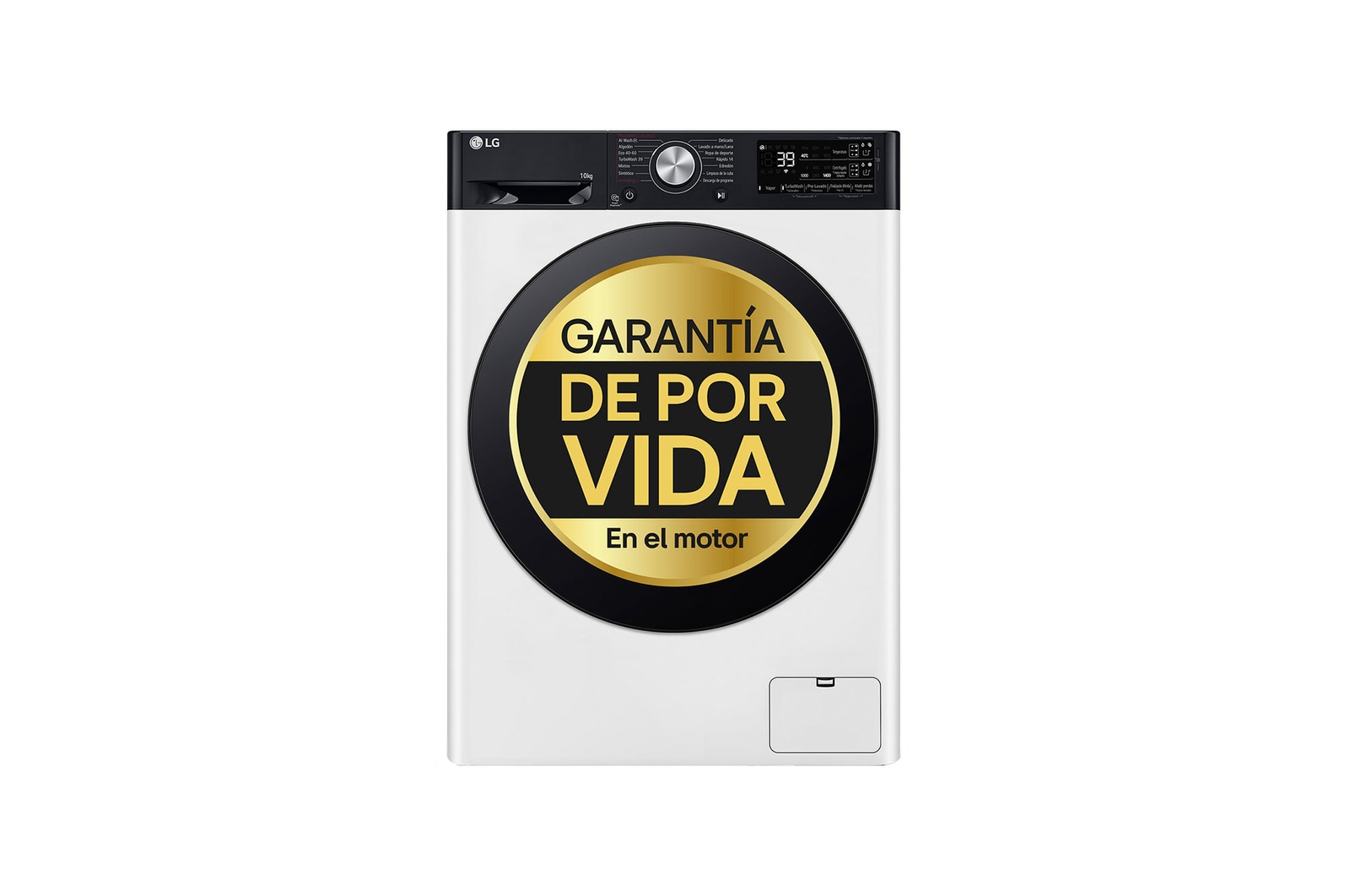 LG Lavadora inteligente AI Direct Drive. TurboWash 360o, Autodosificación,  10kg ,  1400rpm Un 10% más eficiente que A, Serie 750, F4WR7510AGH