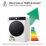 LG Lavadora inteligente AI Direct Drive. TurboWash 360o, Autodosificación,  10kg ,  1400rpm Un 10% más eficiente que A, Serie 750, F4WR7510AGH