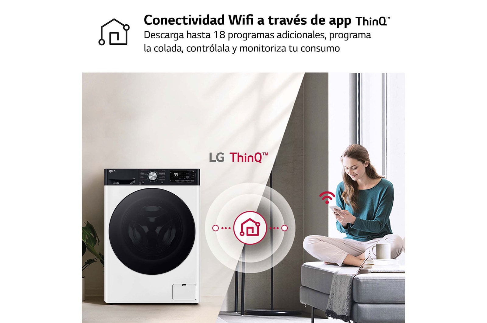 LG Lavadora inteligente AI Direct Drive. TurboWash 360o, Autodosificación,  10kg ,  1400rpm Un 10% más eficiente que A, Serie 750, F4WR7510AGH