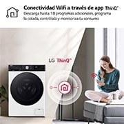 LG Lavadora inteligente AI Direct Drive. TurboWash 360o, Autodosificación,  10kg ,  1400rpm Un 10% más eficiente que A, Serie 750, F4WR7510AGH