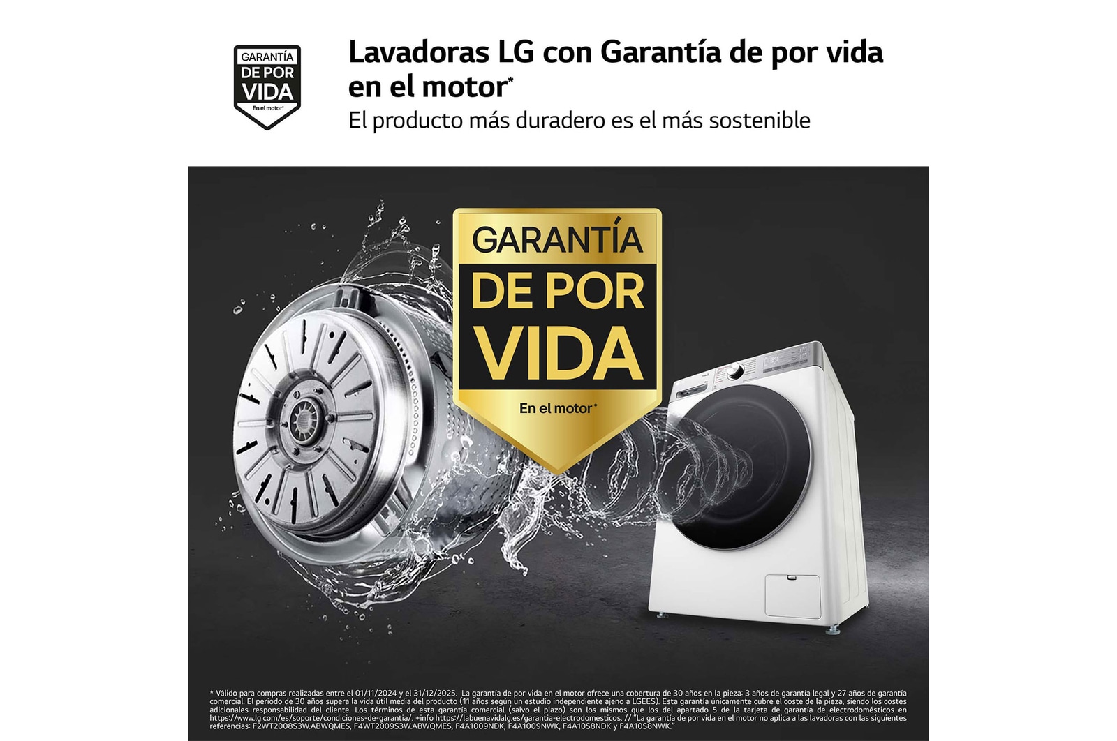 LG Lavadora inteligente AI Direct Drive. TurboWash 360o, Autodosificación, 13kg , 1400rpm Un 20% más eficiente que A, Serie 950, F4WR9513A2W
