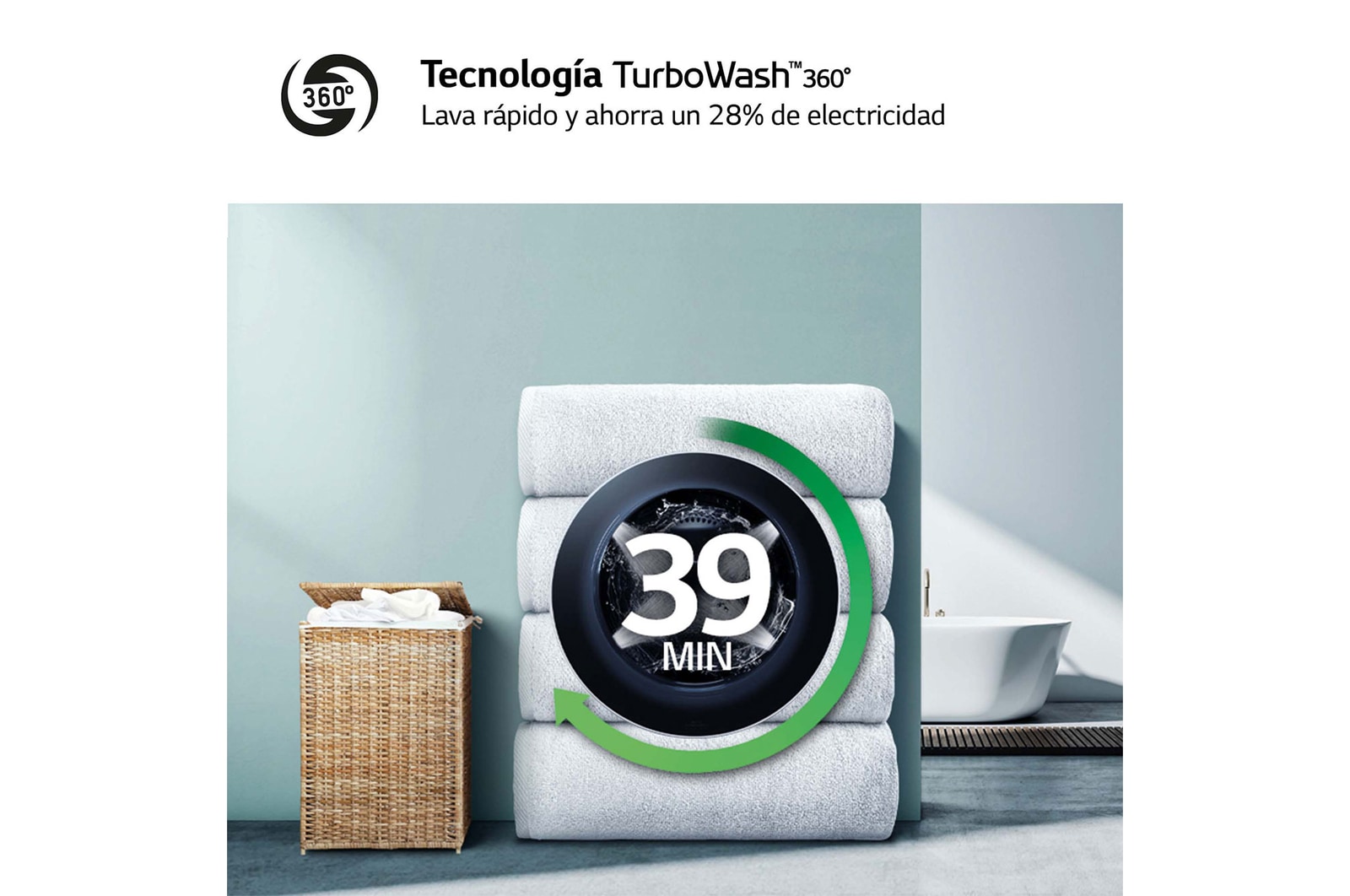 LG Lavadora inteligente AI Direct Drive. TurboWash 360o, Autodosificación, 13kg , 1400rpm Un 20% más eficiente que A, Serie 950, F4WR9513A2W