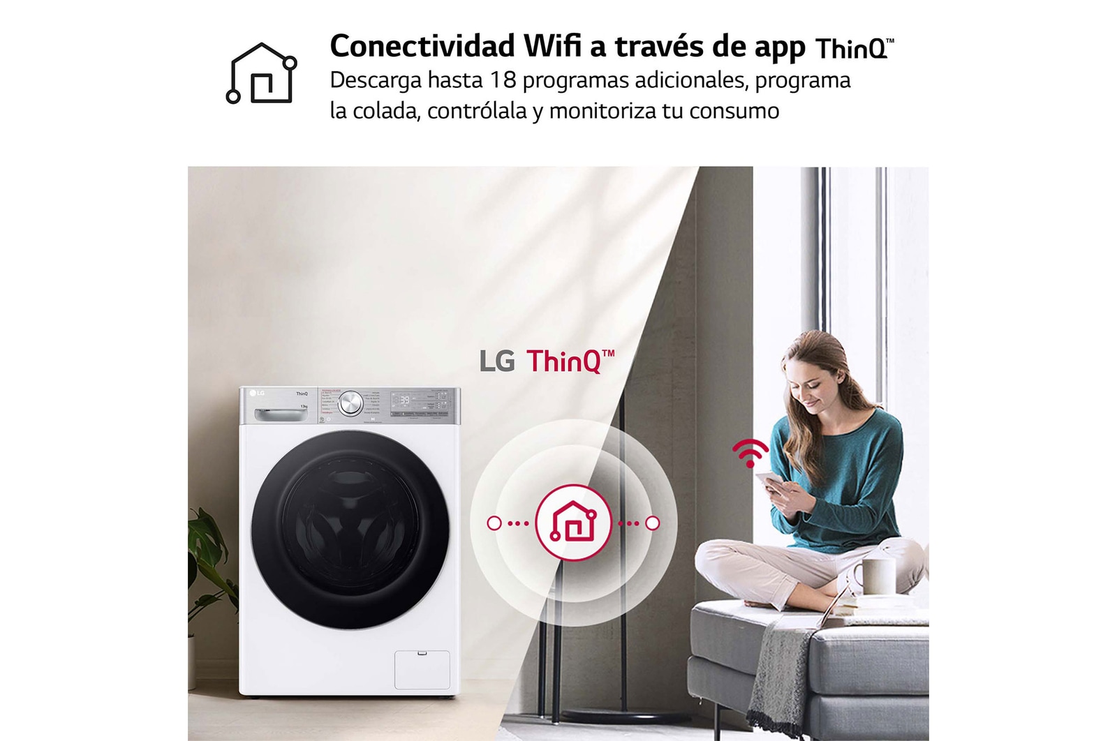 LG Lavadora inteligente AI Direct Drive. TurboWash 360o, Autodosificación, 13kg , 1400rpm Un 20% más eficiente que A, Serie 950, F4WR9513A2W
