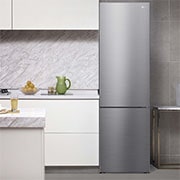 LG Frigorífico Combi Door Cooling+, 2 metros , Clasificación A, capacidad de 419L, Inox antihuellas , serie P-600, GBP62PZNAC