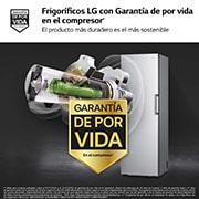 LG Congelador 1 Puerta Total No Frost Smart Inverter, Clasificación E, 355 L, <br> Inox antihuellas, GFT41PZGSZ