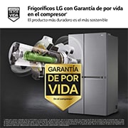 LG Frigorífico Side By side Serie 700, Inverter Linear compressor,  Clasificación D, 635 L, sin toma de agua                 , GSLV71PZTD
