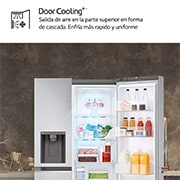 LG Frigorífico Side By side Serie 700, Inverter Linear compressor,  Clasificación D, 635 L, sin toma de agua                 , GSLV71PZTD