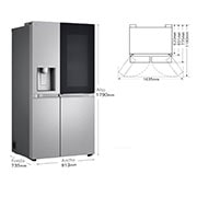 LG Frigorífico Side By side  Serie 900, Instaview Door-In-Door, con Craft Ice, Acero texturizado antihuellas.  D, 628 L, GSXE90MBDD.AMBQEUR