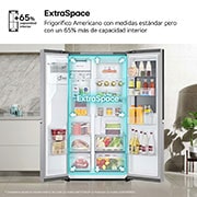 LG Frigorífico Side By side  Serie 900, Instaview Door-In-Door, con Craft Ice, Acero texturizado antihuellas.  D, 628 L, GSXE90MBDD.AMBQEUR