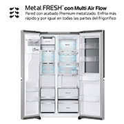 LG Frigorífico Side By side  Serie 900, Instaview Door-In-Door, con Craft Ice, Acero texturizado antihuellas.  D, 628 L, GSXE90MBDD.AMBQEUR
