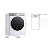 LG Lavasecadora inteligente AI Direct Drive?, Turbowash 360o, Autodosificación 13/7kg, 1400rpm,  Un 10% más eficiente que A(lavado) /D(secado) Blanca, Serie 950, F4DR9513A2W
