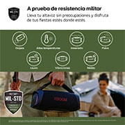 LG xboom XG8T - Altavoz inalámbrico, bluetooth, 60W, hasta 15h batería, resistencia militar, IP67, Negro, XG8T