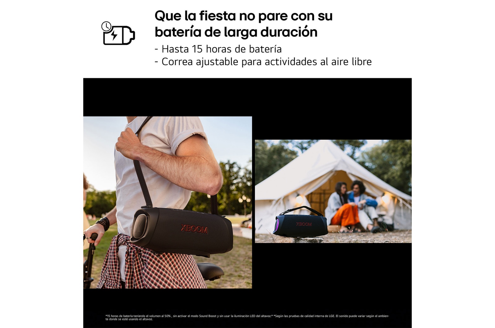 LG xboom XG8T - Altavoz inalámbrico, bluetooth, 60W, hasta 15h batería, resistencia militar, IP67, Negro, XG8T