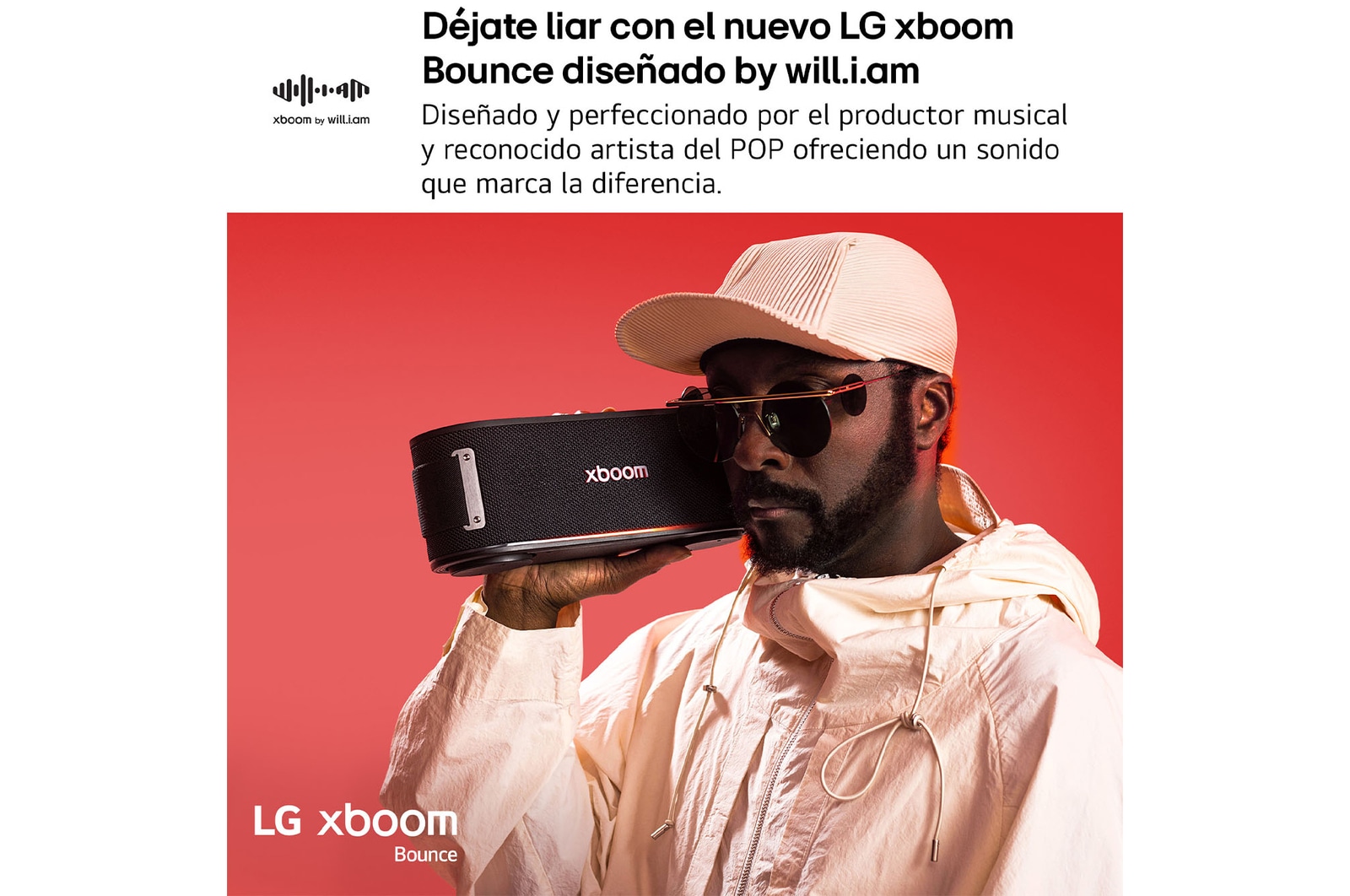 LG xboom Bounce by will.i.am | Altavoz Bluetooth | xboom Signature Sound con radiadores pasivos ascendentes, BOUNCE