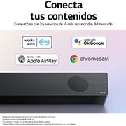 LG Barra de sonido Inteligente LG S95QR con 810W de potencia, 9.1.5 canales, 5 altavoces Atmos verticales y altavoces traseros incluidos. Sonido envolvente Dolby Atmos, dst:X, IMAX Enhanced, Hi-Res 24bits/96kHz y Meridian Horizon., S95QR