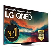 Vista frontal del televisor LG qned con imagen rellena y logotipo del producto