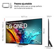 LG 75 pulgadas TV LG QNED 4K serie AI QNED86  con Smart TV WebOS24, 75QNED86T6A