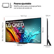 LG 75 pulgadas TV LG QNED 4K serie AI QNED87  con Smart TV WebOS24, 75QNED87T6B