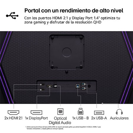 LG UltraGear? de 27 pulgadas Monitor Gaming OLED QHD de 240Hz | 0.03ms de tiempo de respuesta, Compatible con G-SYNC?, FreeSync? Premium Pro, 27GS95QE-B