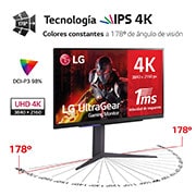 LG Monitor Gaming LG UltraGear? de 27 pulgadas | 4K UHD de 144Hz IPS con tiempo de respuesta de 1ms (GtG), Compatible con G-SYNC? y FreeSync? Premium, 27GR93U-B