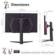 LG Monitor Gaming LG UltraGear? de 27 pulgadas | 4K UHD de 144Hz IPS con tiempo de respuesta de 1ms (GtG), Compatible con G-SYNC? y FreeSync? Premium, 27GR93U-B