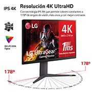 LG UltraGear? de 32 pulgadas Monitor Gaming 4K de 144Hz | 1ms tiempo de respuesta, Compatible con G-SYNC?, FreeSync? Premium, 32GR93U-B