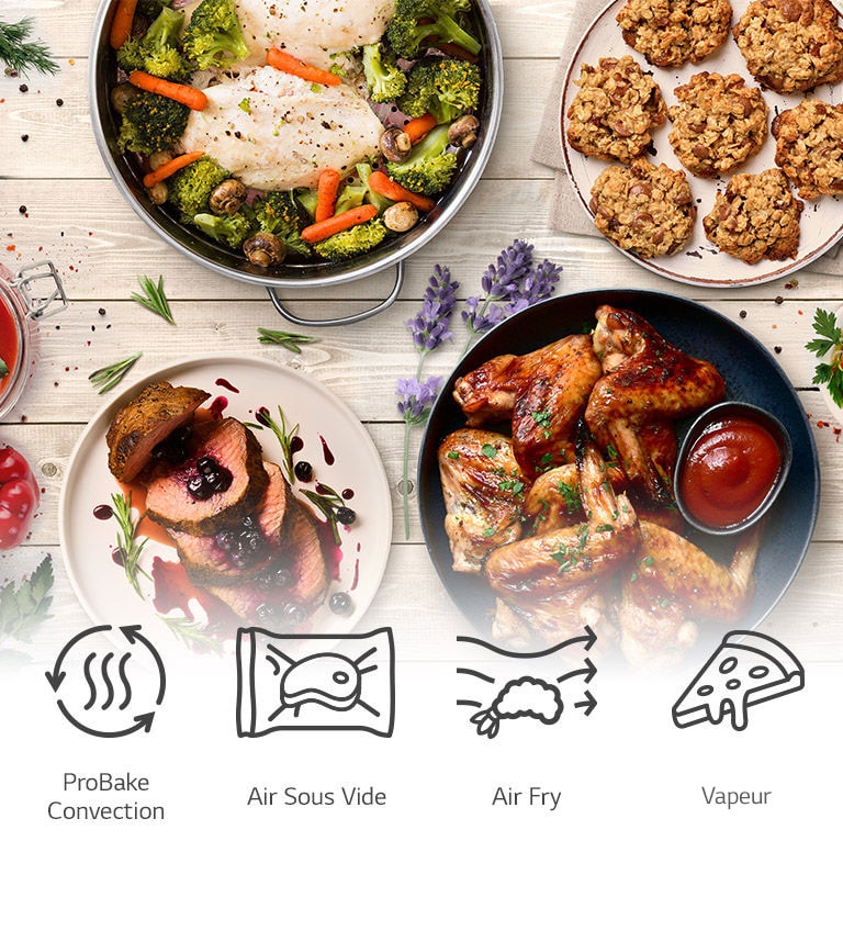 Fonctions ProBake Convection?, Air Sous-Vide, Air Fry, Vapeur