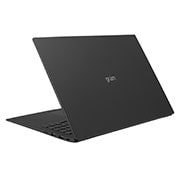 Vue arrière à +30?degrés et couvercle semi-ouvert