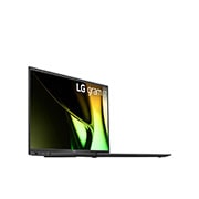 Vue latérale à +30?degrés et couvercle ouvert
