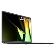 Vue latérale à +30?degrés et couvercle ouvert
