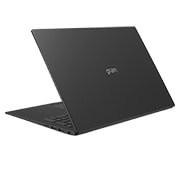 Vue arrière à +30?degrés et couvercle semi-ouvert