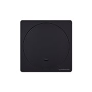 Gros plan légèrement incliné du bo?tier Zero Connect Box avec le logo LG OLED sur le bord