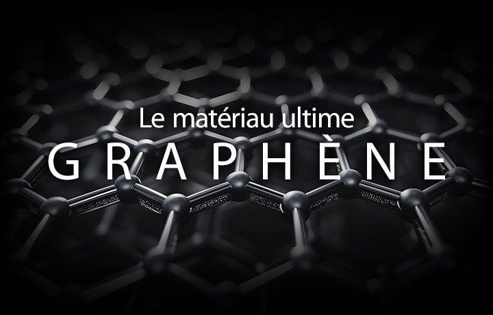 On voit une image d’un motif hexagonal. Devant l’image, la phrase ??Le matériau ultime?: GRAPHèNE?? est écrite.