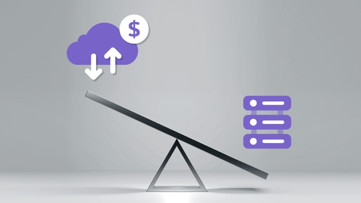 Cette image montre qu’en tant que solution basée sur le cloud, elle offre des co?ts d’investissement initiaux inférieurs pour le co?t total de possession (TCO) par rapport aux solutions sur site.