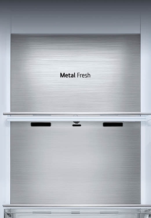 La vue de face du panneau métallique Metal Fresh avec le logo ??Metal Fresh??.