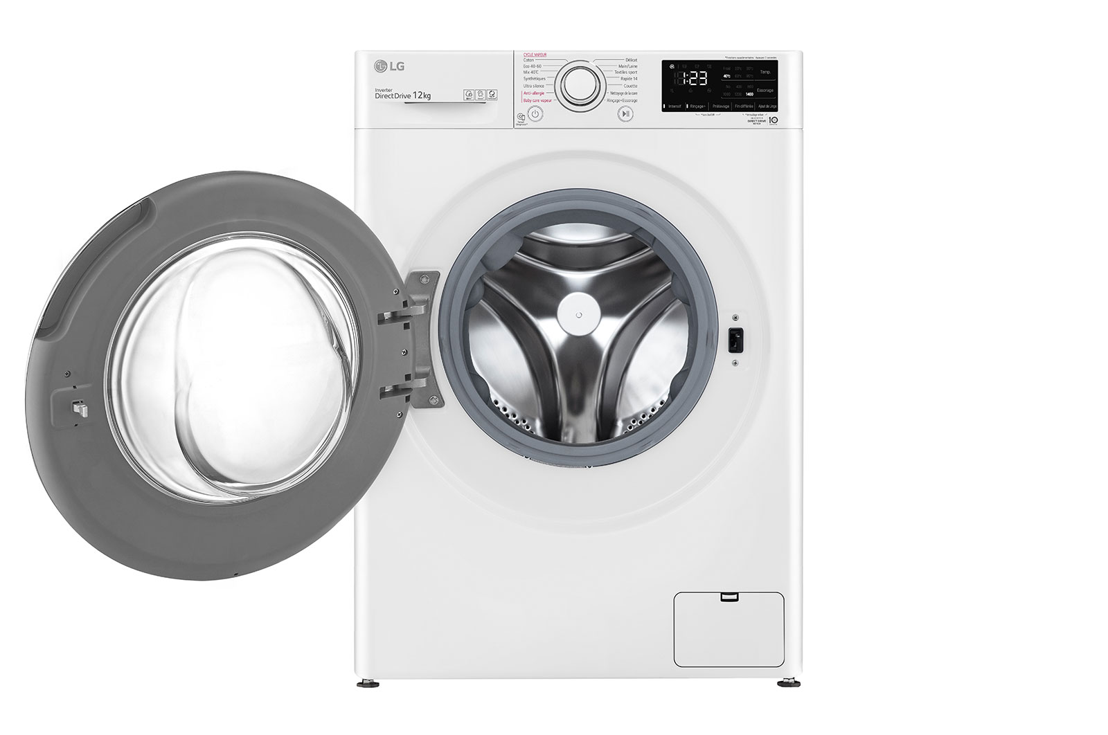LG Lave-linge 12 kg - 81L | Moteur AI Direct Drive? garanti 10 ans | Steam?, LG F24V30WHS