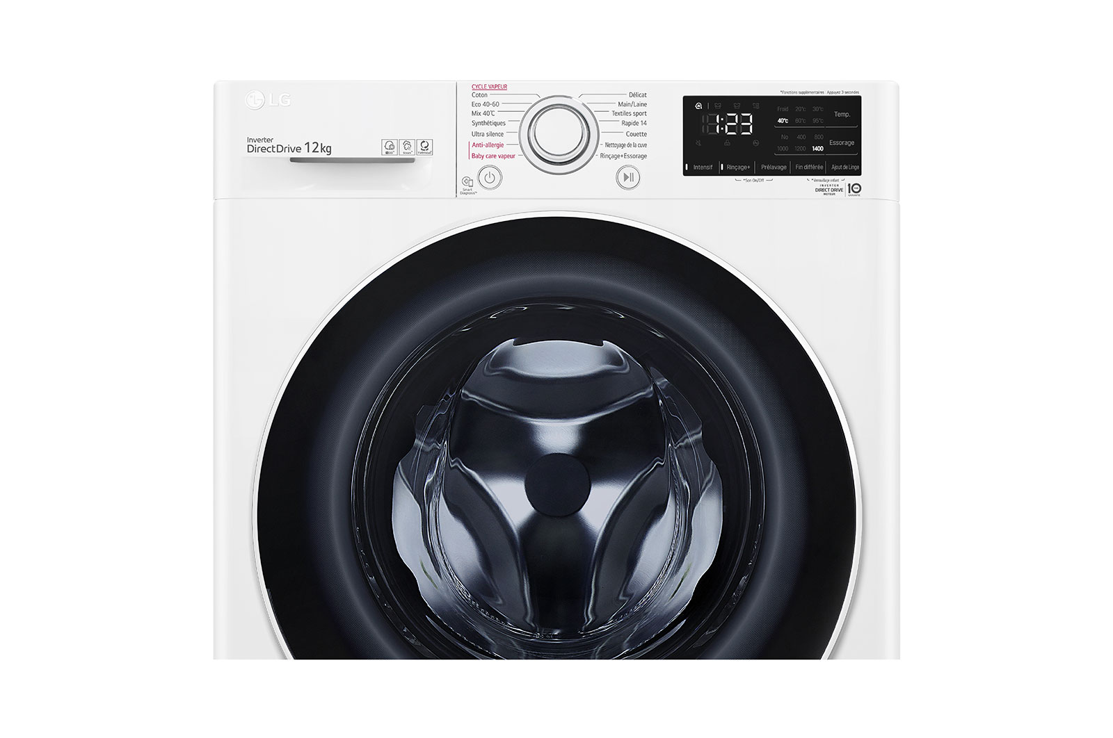 LG Lave-linge 12 kg - 81L | Moteur AI Direct Drive? garanti 10 ans | Steam?, LG F24V30WHS