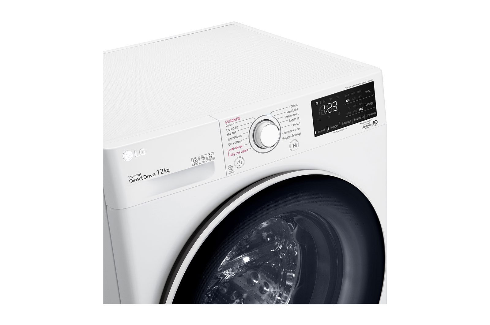 LG Lave-linge 12 kg - 81L | Moteur AI Direct Drive? garanti 10 ans | Steam?, LG F24V30WHS