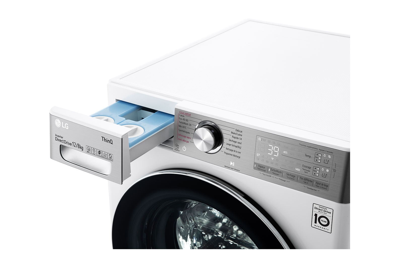 LG Lavante-séchante 12/8kg kg - 81L | AI Direct Drive? | Dosage automatique | Moteur Direct Drive? garanti 10 ans, LG F284V92WSTA