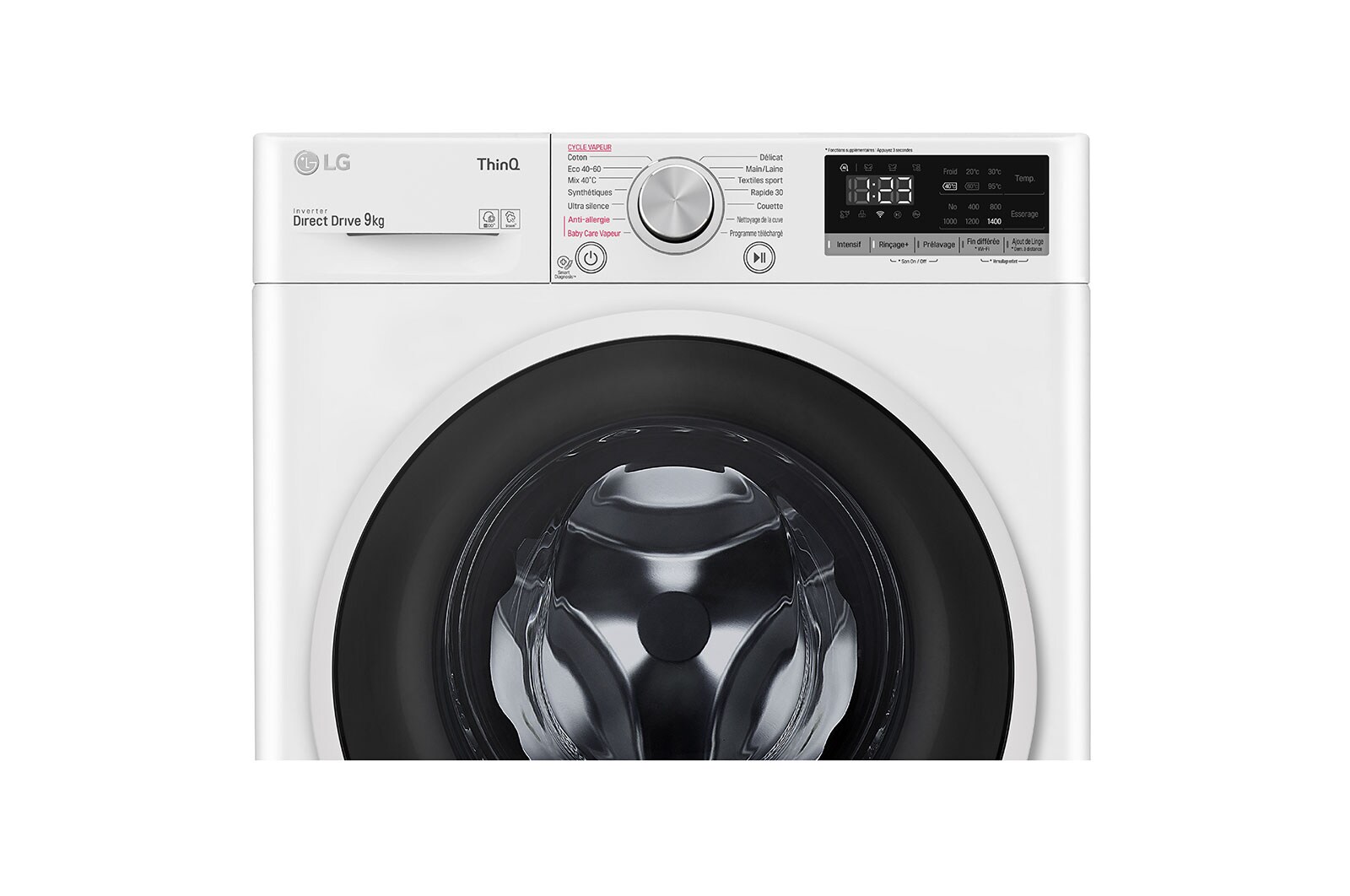 LG Lave-linge 9 KG - 59L | AI Direct Drive? | Moteur Direct Drive? garanti 10 ans |  6 Motion? | Steam? | 52/75dB | D, LG F94N4TWHS