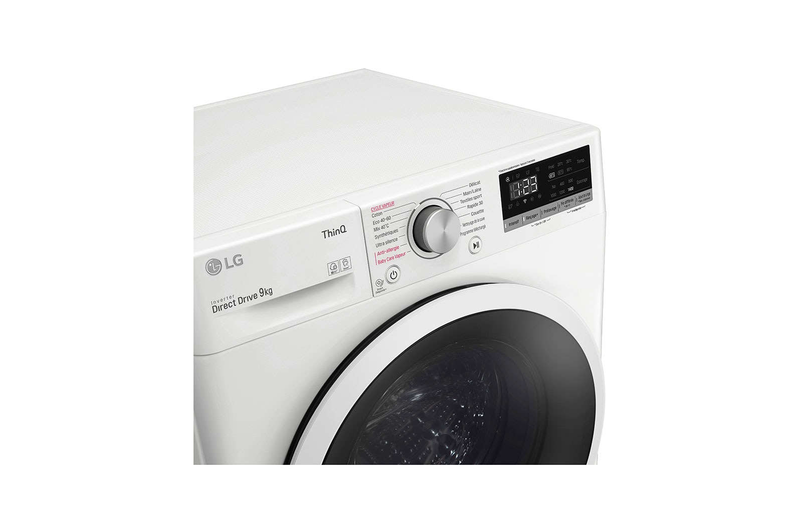 LG Lave-linge 9 KG - 59L | AI Direct Drive? | Moteur Direct Drive? garanti 10 ans |  6 Motion? | Steam? | 52/75dB | D, LG F94N4TWHS