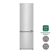 Vue avant de Réfrigérateur combiné 384L | Total No Frost | Compresseur Linéaire Inverter | D | écran tactile Metal | Moist Balance Crisper | Fresh Converter LG GBB92STAXP