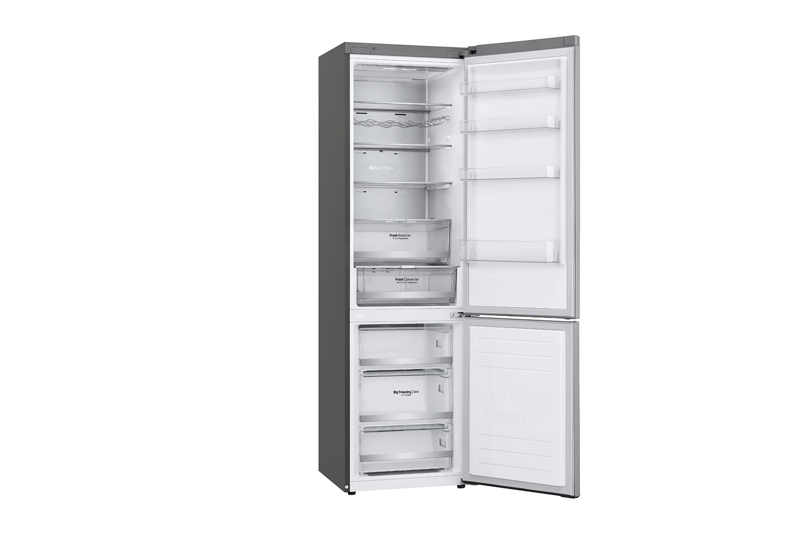 LG Réfrigérateur combiné 384L | Total No Frost | Compresseur Linéaire Inverter | D | écran tactile Metal | Moist Balance Crisper | Fresh Converter, LG GBB92STAXP